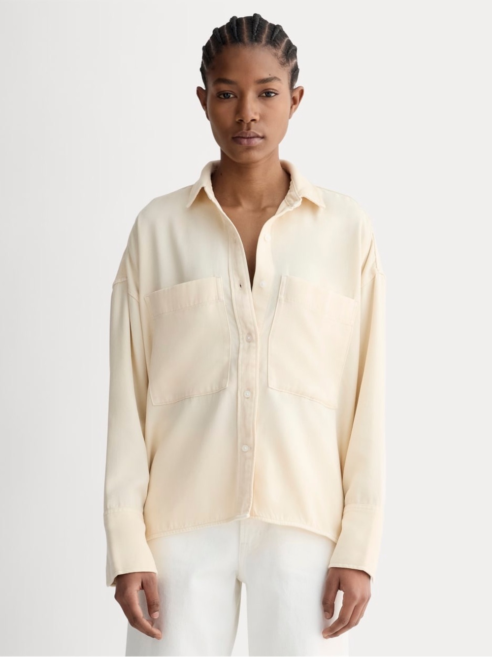New Everlane BOXY SHIRT IN BUTTERSOFT Parchment Size XL